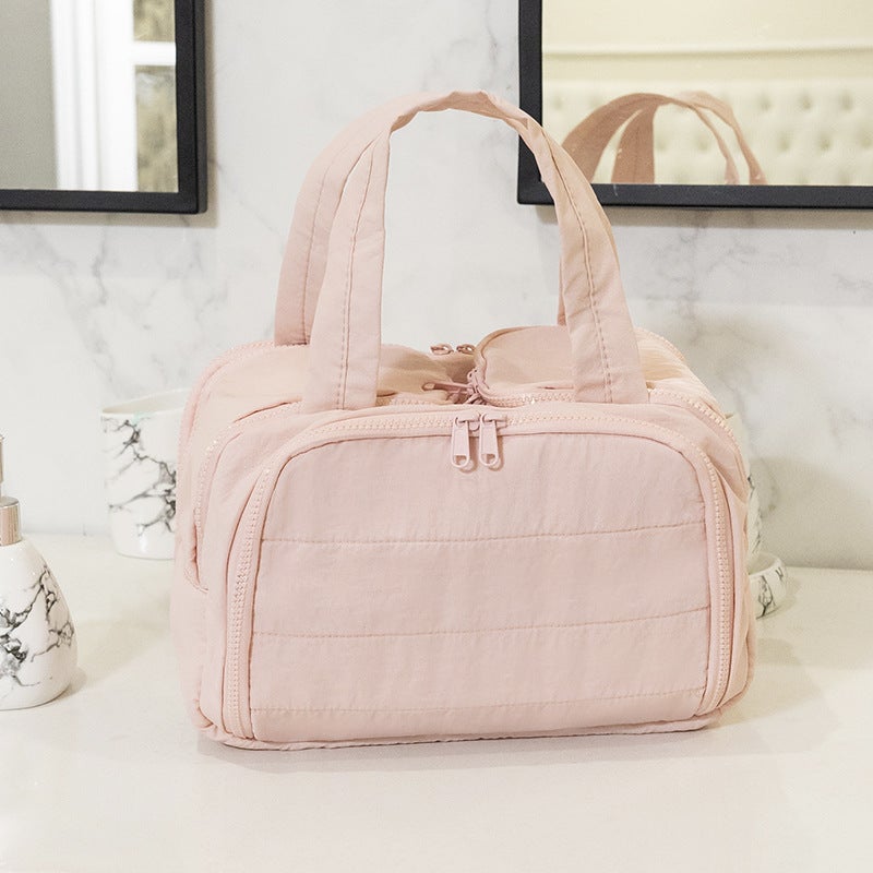 High Fashion Portable Cosmetic Bag Large Capacity Portable Mouth Red Envelope Travel Toiletries Cotton Storage Bag - Image 2