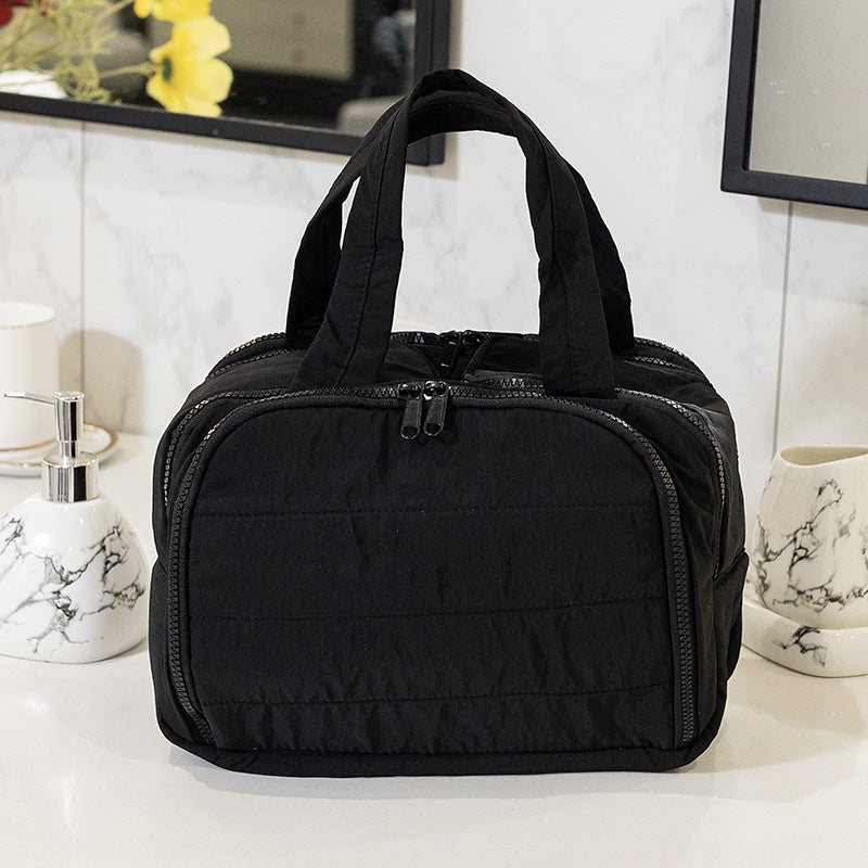 High Fashion Portable Cosmetic Bag Large Capacity Portable Mouth Red Envelope Travel Toiletries Cotton Storage Bag - Image 4