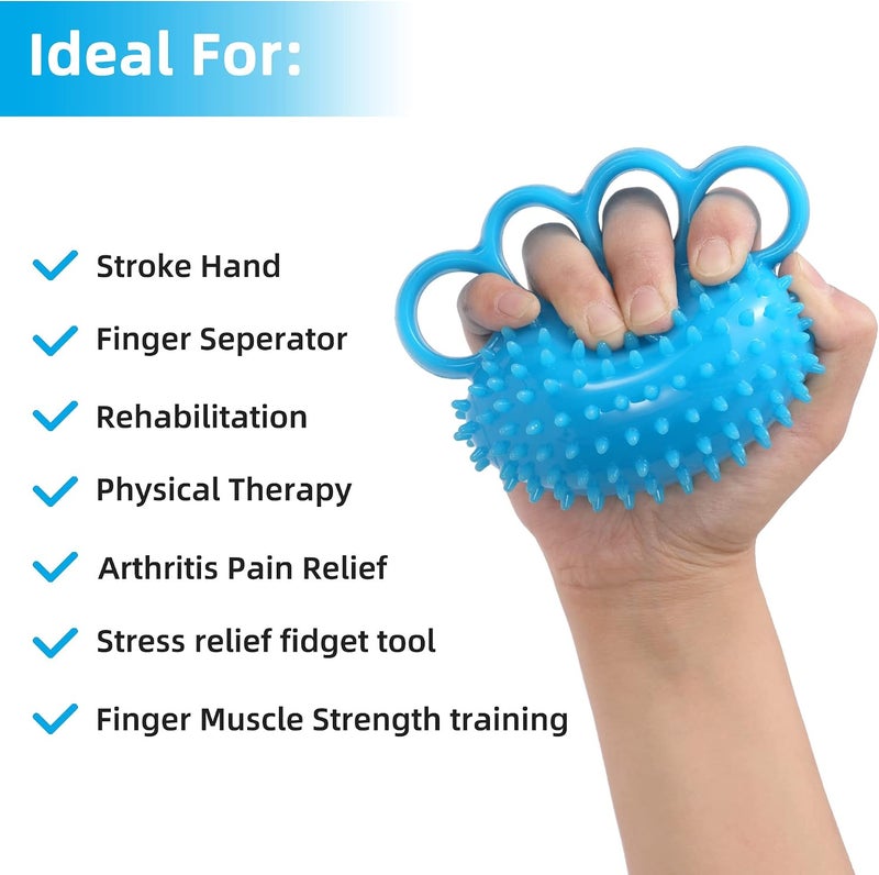 Fanwer Hand Exercise Ball - Finger Therapy Ball for Grip Strengthening and Stress Relief - Image 2