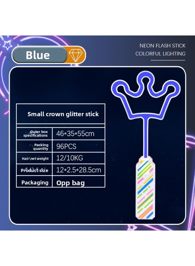 Foreign Trade Cross-border Fluorescent LED Magic Wand Fairy Stick Short Crown Flash Stick Neon Color Luminous Toy 