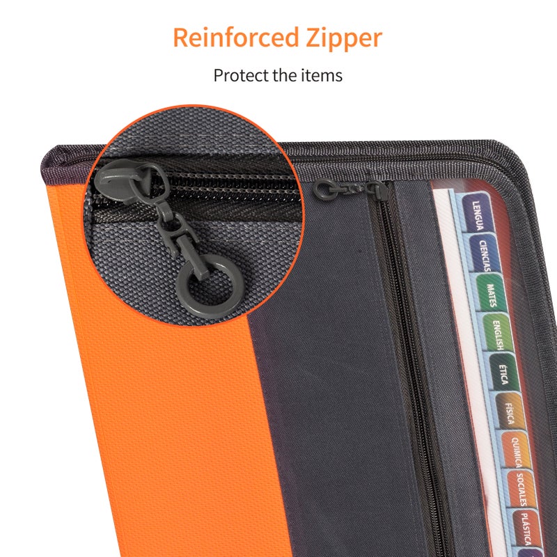 Expanding File Folder 13 Pocket Mini File Organizer Rainbow Color Accordion Folders with Sticky Blank Labels and Zipper Closure Portable A4 Size File Box Desktop Document Storage for Coupon Invoice - Image 4