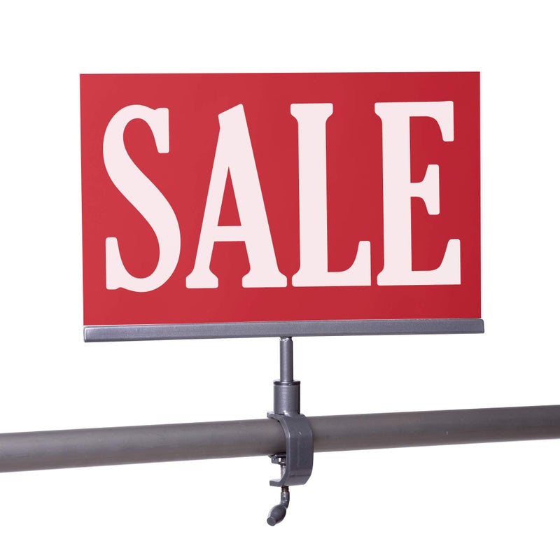 STORE FIXTURES DIRECT Grey Universal Clamp On 7 x 11 Acrylic Frame Sign Holder Retail Garment Rack Card Display 11 H 1 Unit