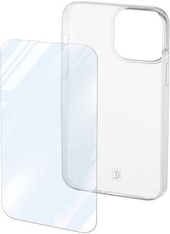 Cellularline Cellularline Transparent Back Cover and Protective Glass Set for iPhone 14 Pro Max, Clear 