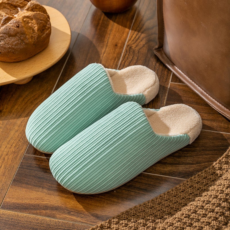 Women''s Cotton Slippers for Autumn and Winter, New Non-Slip Furry Indoor Home Slippers, Warm and Non-Slip, Couple''s Slippers with a Soft Cushioning Feel for Men - Image 1