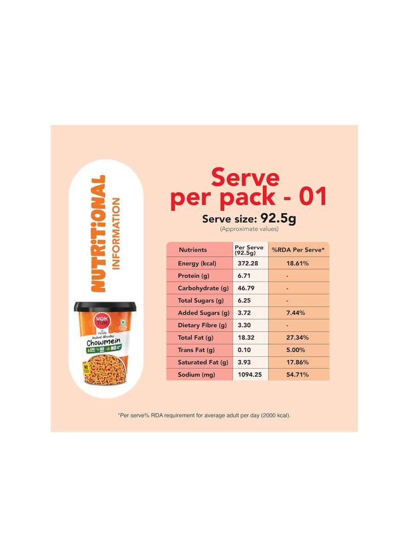 Veeba Wok Tok Instant Noodles Chowmein 92.5g  - Image 3