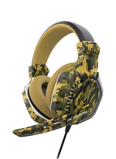 INK GAMERS GX200 Over Ear Gaming Headset With Mic for PS4/PS5/XBox/Switch/PC - Green Camo  - Image 1