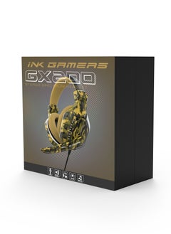 INK GAMERS GX200 Over Ear Gaming Headset With Mic for PS4/PS5/XBox/Switch/PC - Green Camo  - Image 5