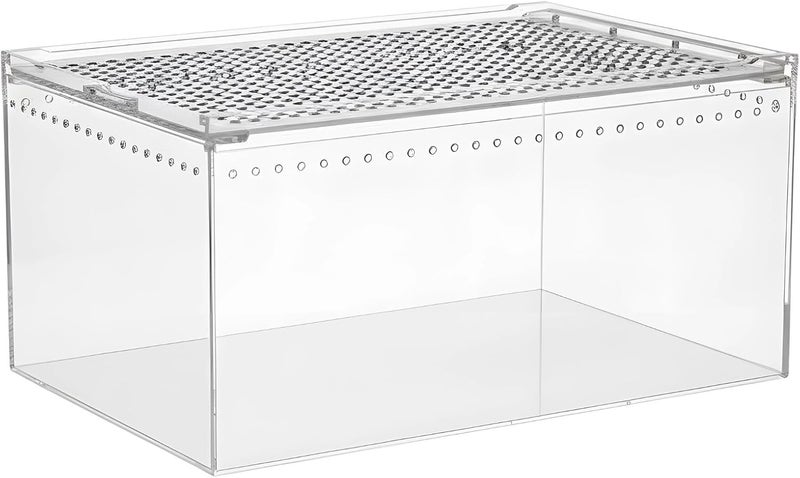 Reptile Terrarium Enclosure 11.8 x 7.9 x 5.9 in, Acrylic Breeding Box, Transparent Spider Cage, Insect, Snake Habitat - Image 2