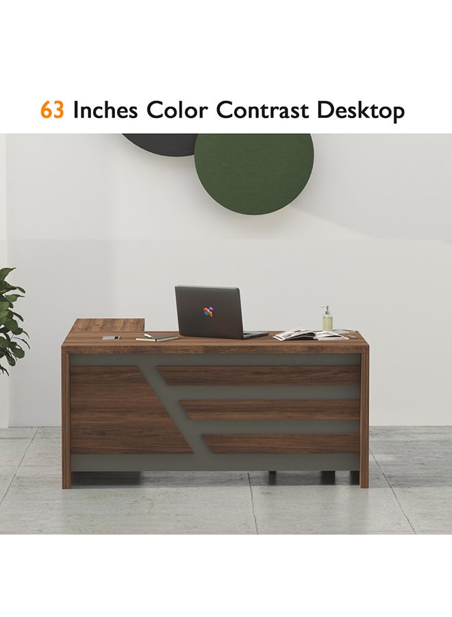 Mahmayi Noce 1825 160cm Modern Executive Desk Dark Walnut - Image 5