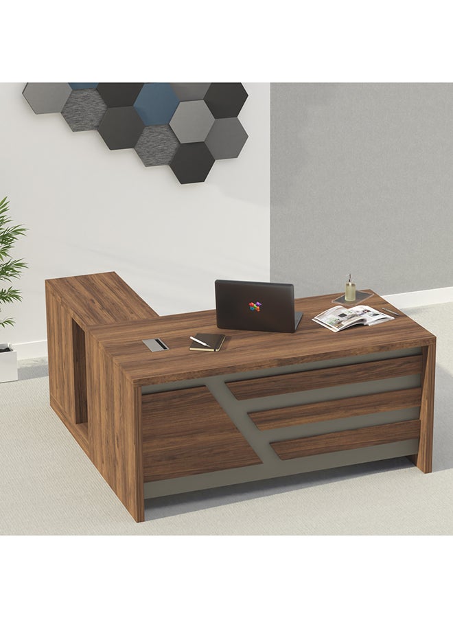 Mahmayi Noce 1825 160cm Modern Executive Desk Dark Walnut - Image 2