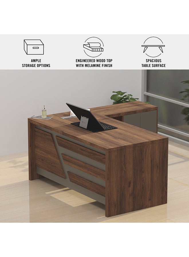 Mahmayi Noce 1825 160cm Modern Executive Desk Dark Walnut - Image 3