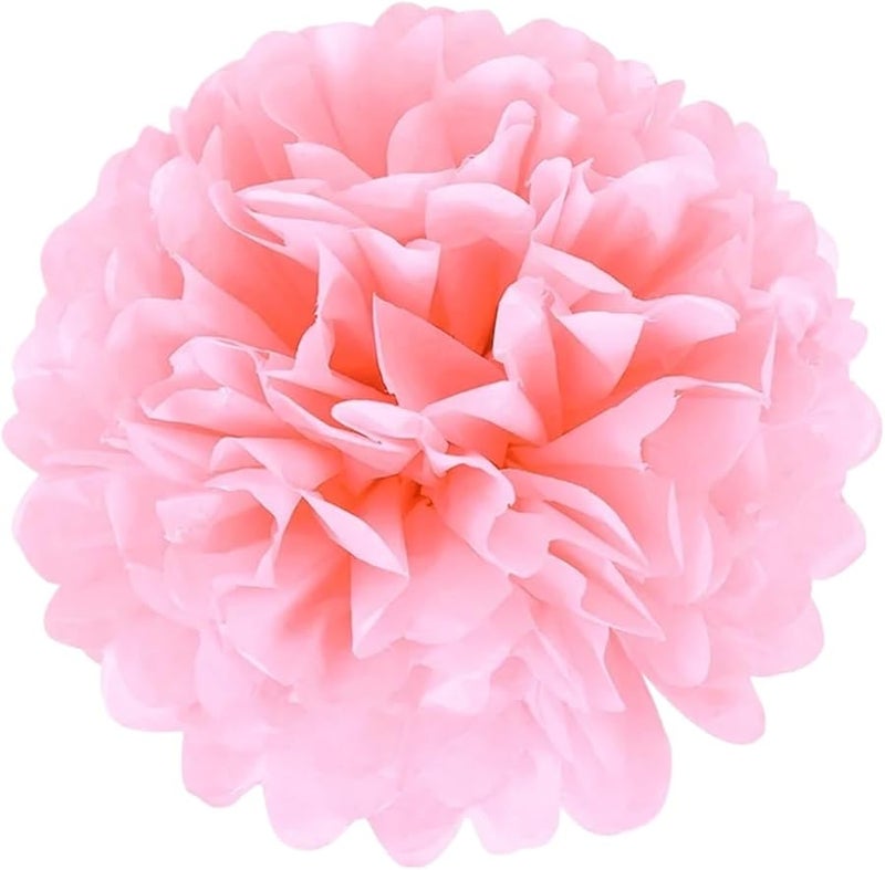 كرات ورقية وردية اللون 20 سم 40 قطعة ديكور حفلات الزفاف المنزل استقبال المولود أعياد الميلاد الكريسماس - Image 2