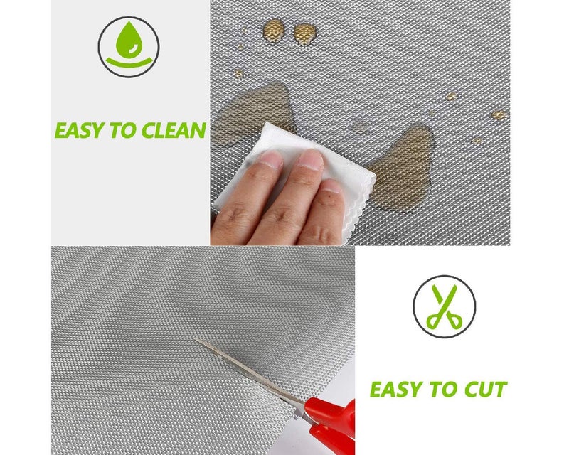 CASANEST Anti Slip Kitchen Mats for Kitchen Shelf Liners Slab Roll Fridge Mat Table Mat Size 45 X 500 cm 5 Meter RollRollP001 Grey - Image 3