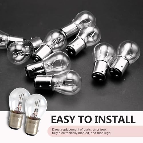 Ferianl 10PCS 1157 Light Bulb, Double Tail High and Low Brake Light Bulb, P21/5W S25 2057 2357 7528 BAY15D Bulbs, Universal Halogen Turn Signal Parking Lights(White) - Image 5