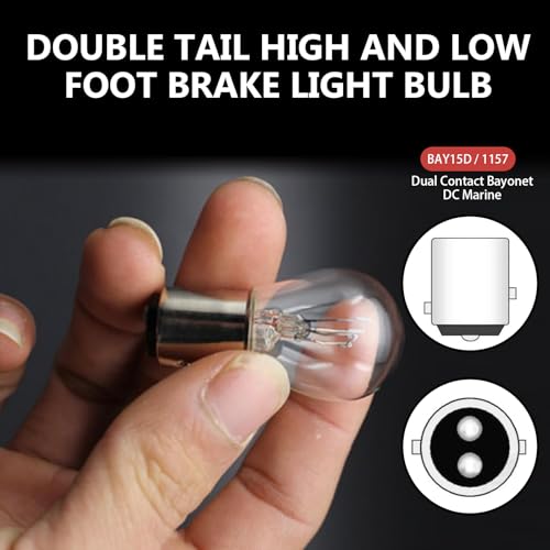 Ferianl 10PCS 1157 Light Bulb, Double Tail High and Low Brake Light Bulb, P21/5W S25 2057 2357 7528 BAY15D Bulbs, Universal Halogen Turn Signal Parking Lights(White) - Image 4