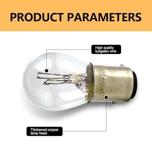 Ferianl 10PCS 1157 Light Bulb, Double Tail High and Low Brake Light Bulb, P21/5W S25 2057 2357 7528 BAY15D Bulbs, Universal Halogen Turn Signal Parking Lights(White) - Image 3