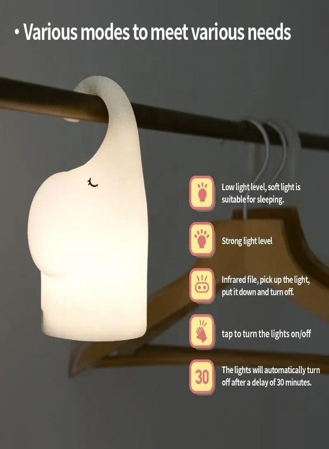 GSAINTLY® Elephant Night Light for Kids, Cute Toddlers Night Lights Silicone Bedside Nightlight for Bedroom Nursery, Rechargeable Night Lamp Funny Gift for Boys Girls - Image 5