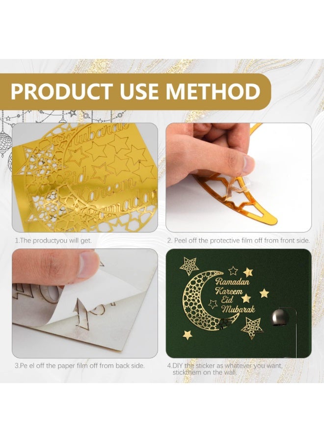 Chielor 2025 Ramadan Mubarak Decorations Wall Stickers, Eid Decor Moon Star Acrylic Walls Decals for Islamic Muslim Home - Image 4