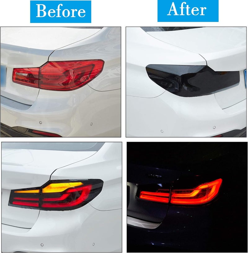 TOMALL 78.7''x12'' Dark Black Vinyl Film for Car Headlight Taillight Fog Lights Tint Self Adhesive Decals Sports Modification Car Stickers (Dark Black) - Image 4
