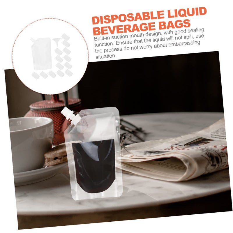 Transparent 18x13cm Plastic Drink Pouches Funnel For Juice Liquor Festivals - Image 4
