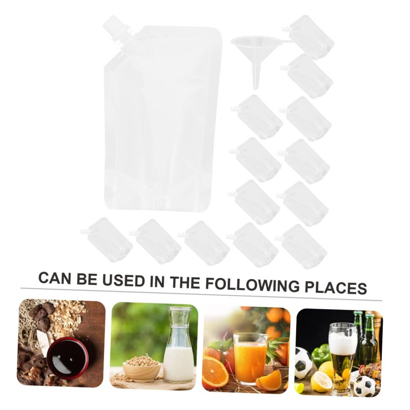 Transparent 18x13cm Plastic Drink Pouches Funnel For Juice Liquor Festivals - Image 5