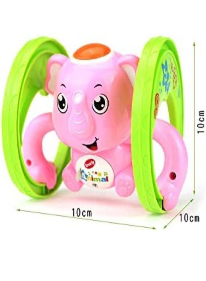 Radhya Accessories Elephant Shape Musical Rolling Toy for Kids Babies Interactive & Musical Key Operated, Sensory Sound Toy for Kids, Travel-Friendly & Safe Gift for Boys & Girls (12 Months+) (Pink) - Image 2