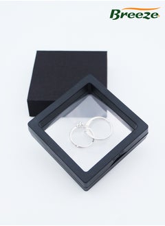 Breeze 2-Piece Platinum Plated Stainless Steel Zircon Studded Couple Rings  - Image 5