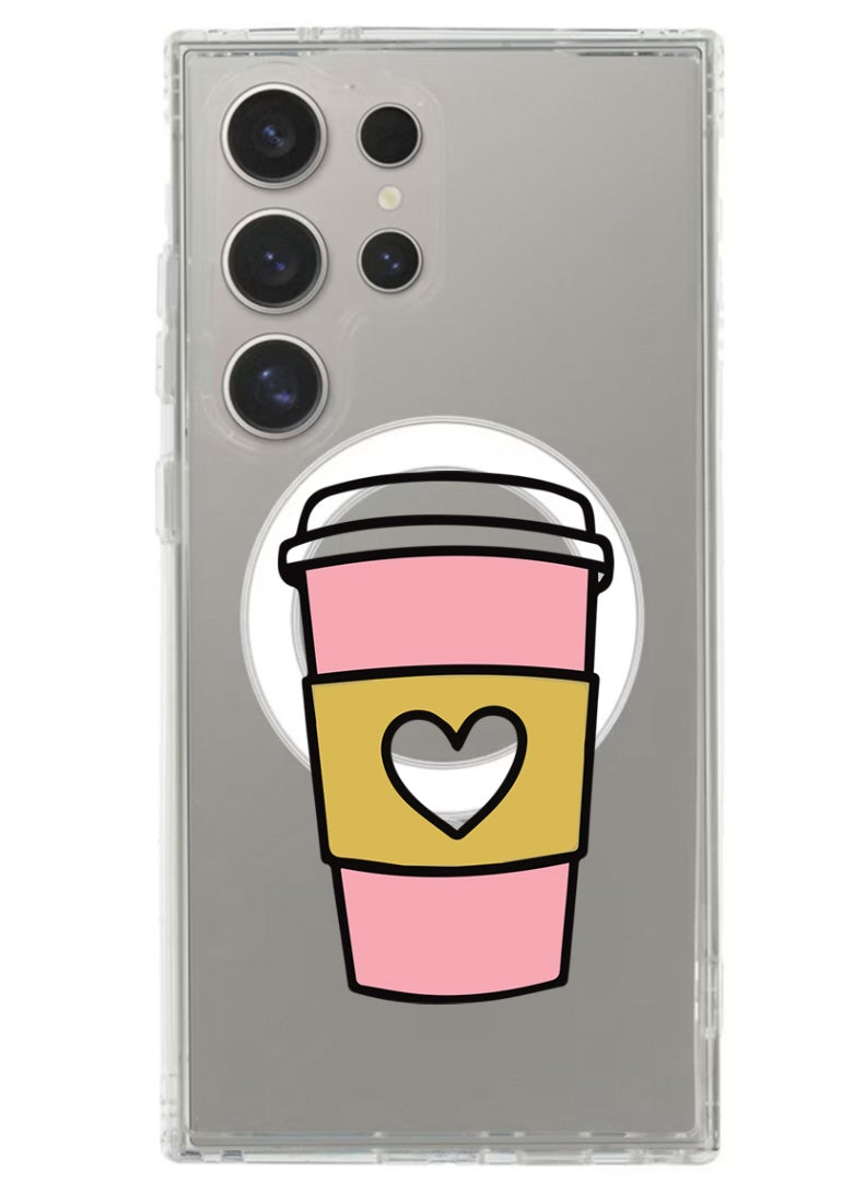 Theodor Magnetic Case for Samsung Galaxy S24 Ultra 6.8-inch Compatible with MagSafe Wireless Charging, Shockproof Phone Bumper Cover Coffee Mug - Image 1