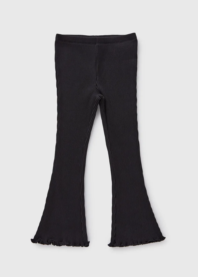Matalan Black Ribbed Flare Leggings