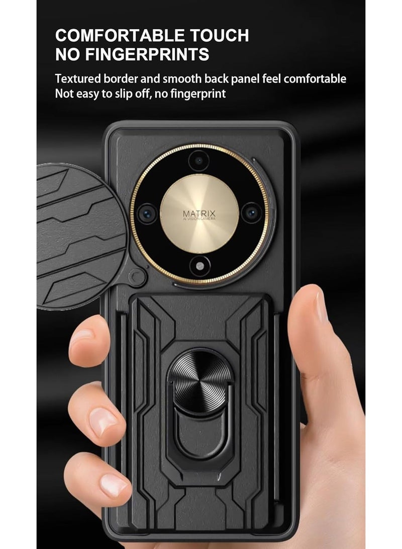 Techie Slide Armor Case with 360° Ring, Magnetic Stand, Card Holder, Camera Shield & Mil-Grade Drop Protection for Honor X9b 5G - Image 5
