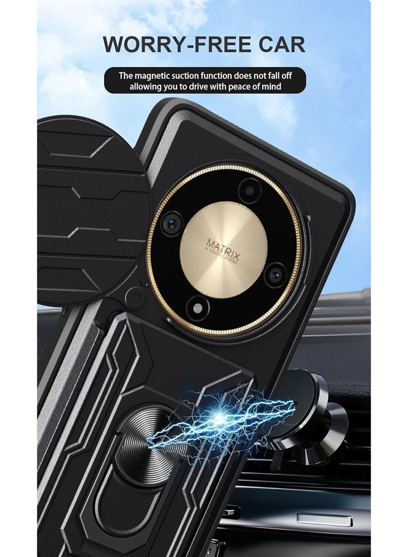 Techie Slide Armor Case with 360° Ring, Magnetic Stand, Card Holder, Camera Shield & Mil-Grade Drop Protection for Honor X9b 5G - Image 2