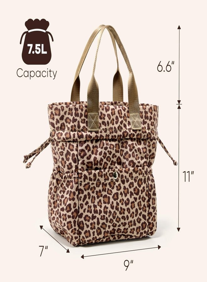 Yarnic Lunch Bag Women Insulated Lunch Bags,Cute Cheetah Reusable Lunch Box Stain-Resistant Lunchbox with Water Bottle Holder for Adult (Leopard) - Image 2