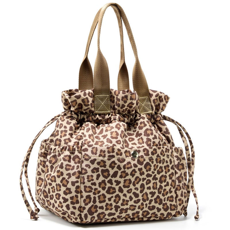 Yarnic Lunch Bag Women Insulated Lunch Bags,Cute Cheetah Reusable Lunch Box Stain-Resistant Lunchbox with Water Bottle Holder for Adult (Leopard) - Image 1