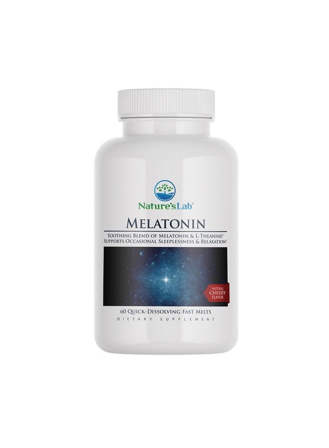 Nature's Lab Nature's Lab Fast Melt Melatonin Tablets - 25 mg of L-Theanine + 6mg of Melatonin - 60 Count  - Image 1