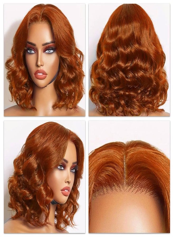 mscoco Bob Wig Human Hair Glueless 6×5 Reddish Brown Body Wave HD Lace Front Wigs Human Hair Pre-bleached knots Wear and Go Bob Wig Human Hair for Black Women Body Wave Human Hair Wig - Image 3