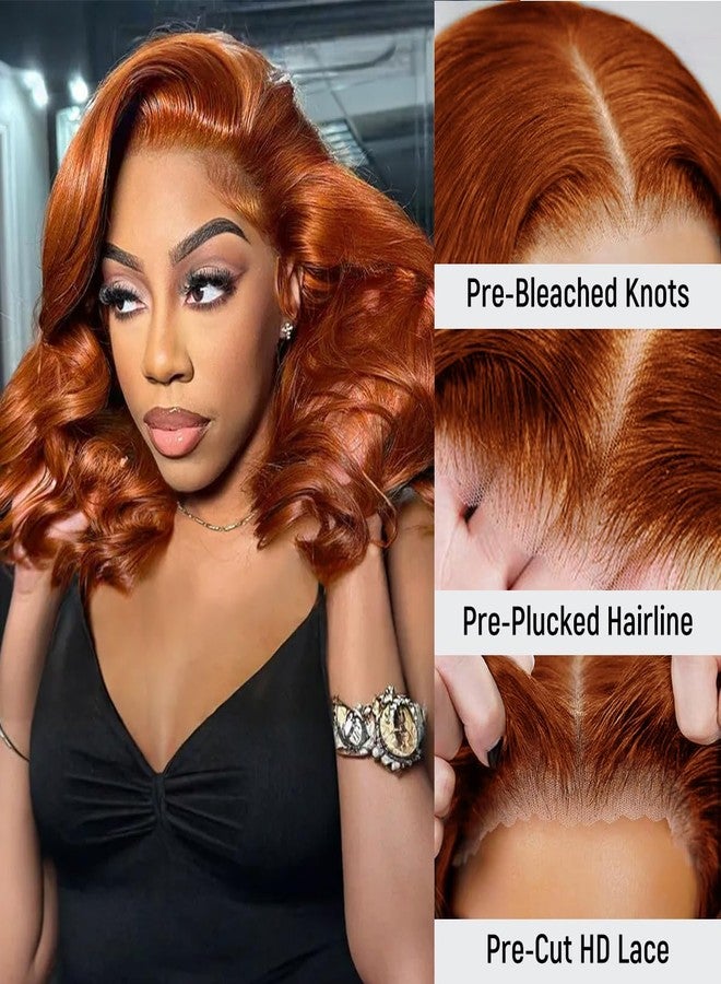 mscoco Bob Wig Human Hair Glueless 6×5 Reddish Brown Body Wave HD Lace Front Wigs Human Hair Pre-bleached knots Wear and Go Bob Wig Human Hair for Black Women Body Wave Human Hair Wig - Image 2
