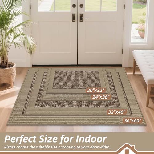 BEQHAUSE Indoor Door Mat 36 x 60 Dirt Trapper Door Mats NonSlip Entryway Rugs Washable Resist Dirt Absorbent Welcome Mat Low Profile Floor Mats for Front Back Door and Entryway Taupe - Image 3