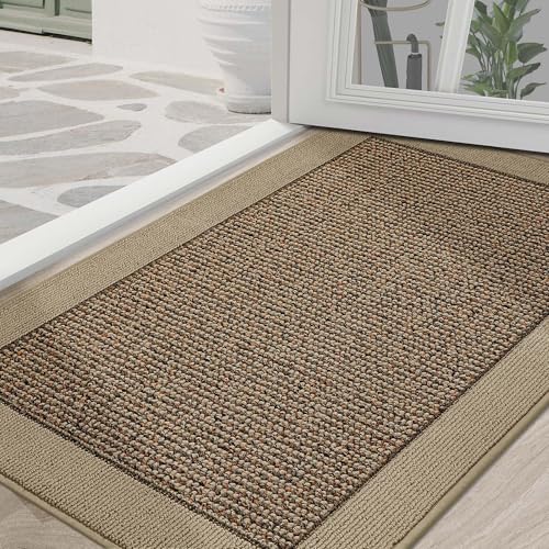 BEQHAUSE Indoor Door Mat 36 x 60 Dirt Trapper Door Mats NonSlip Entryway Rugs Washable Resist Dirt Absorbent Welcome Mat Low Profile Floor Mats for Front Back Door and Entryway Taupe - Image 1