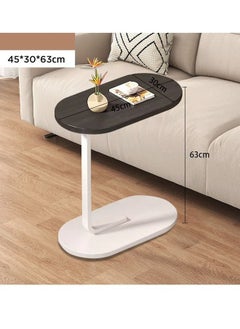 XiuWoo Couch table, c shaped end table, sofa side table slide under for living room bedside bathroom rustic office laptop, metal frame, easy assembly, 45*30*63CM  - Image 5