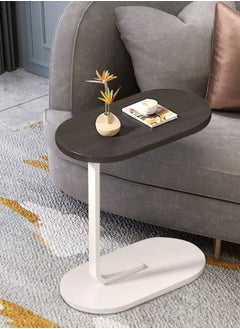 XiuWoo Couch table, c shaped end table, sofa side table slide under for living room bedside bathroom rustic office laptop, metal frame, easy assembly, 45*30*63CM  - Image 3