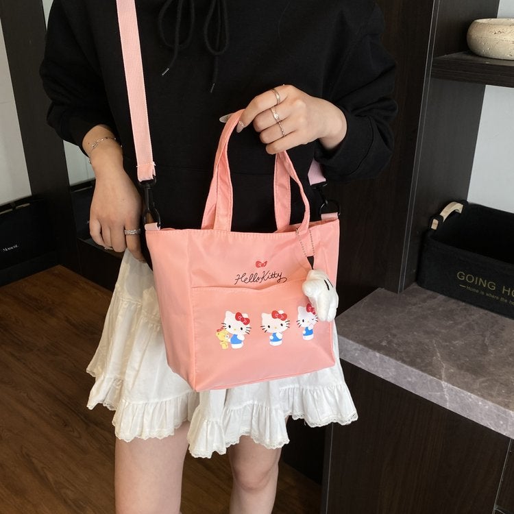 Cartoon Large Capacity Tote Bag For Women Cute Girly Heart Shoulder Crossbody Bag Casual Commuting Bag Versatile - Image 4