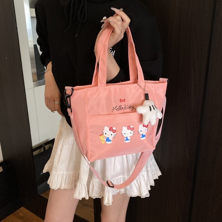 Cartoon Large Capacity Tote Bag For Women Cute Girly Heart Shoulder Crossbody Bag Casual Commuting Bag Versatile - Image 3