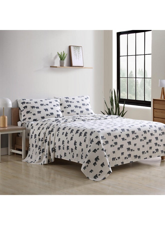Eddie Bauer Eddie Bauer - King Sheet Set, Warm Breathable Cotton Flannel Bedding with Deep Pockets, Brushed for Extra Softness, Cozy Home Decor, Oeko-Tex Certified (Bear Family, King) - Image 1