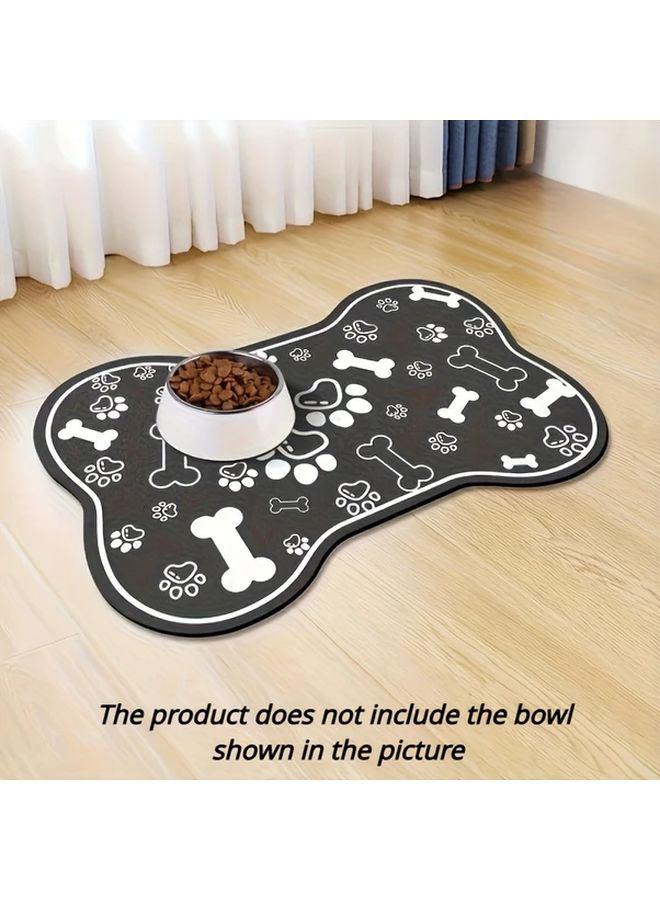 سجادة طعام الكلاب من الطين الدياتومي الأسود مقاومة للانزلاق سريعة الجفاف لحماية الأرضيات للحيوانات الأليفة - Image 1