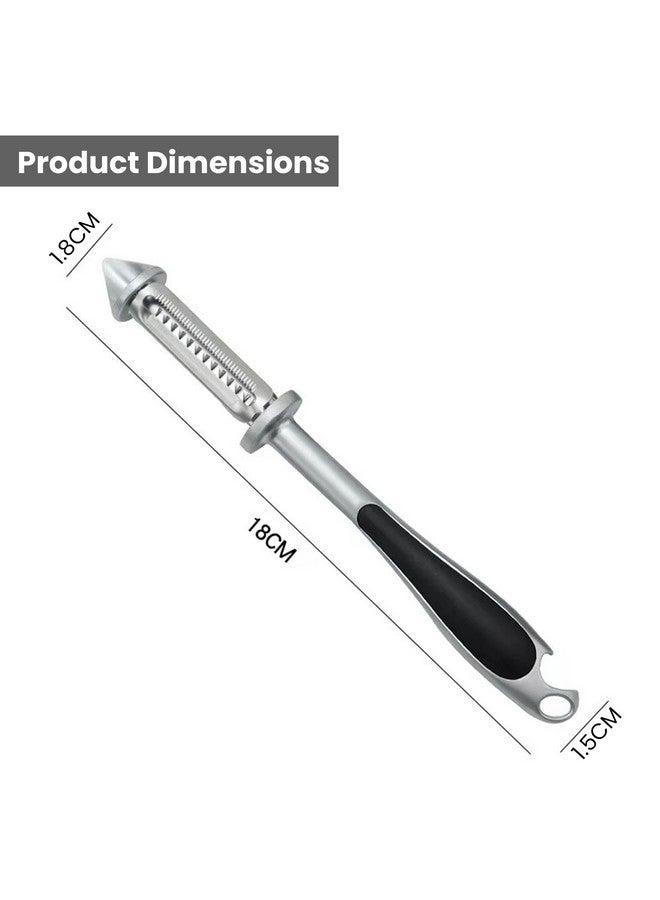 Storite Storite Stainless Steel Peeler for Vegetables and Fruits, 5 in 1 Multifunctional with Bottle Opener Function for Kitchen, Versatile & Durable Vegetable Peeler for Salad Preparation - Silver - Image 2