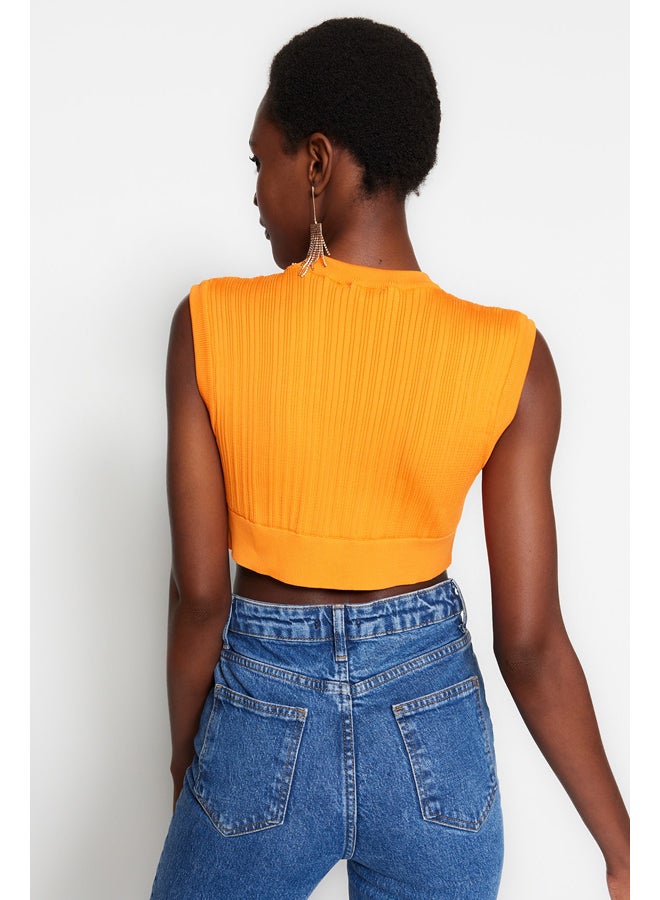 trendyol Crop Knitwear Blouse with Window/Cut Out Detail TPRSS23BZ00058 - Image 3