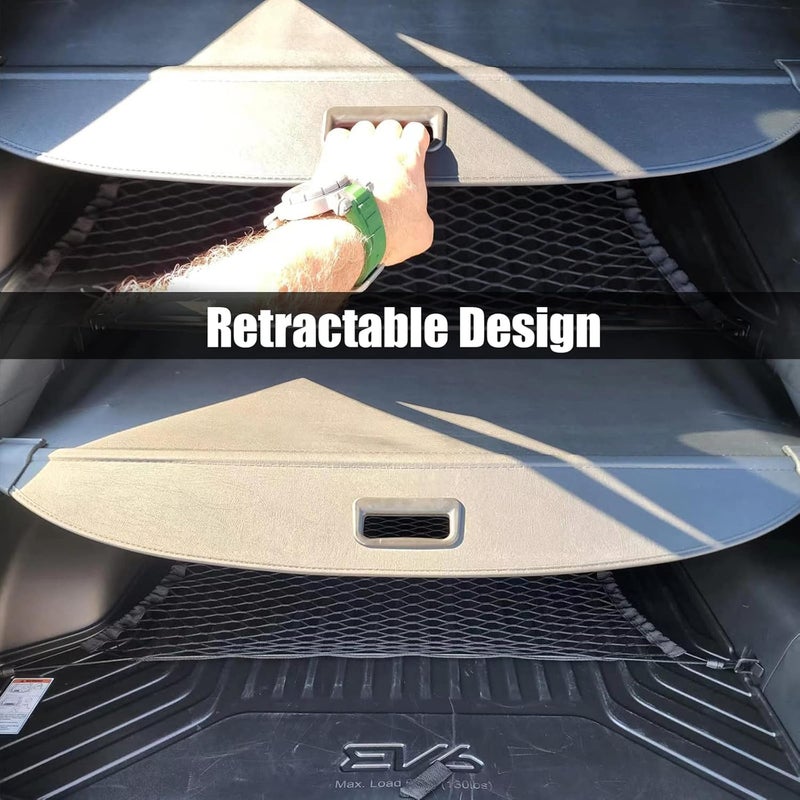 Volcaner Retractable Cargo Cover for 2022 Kia EV6 - Waterproof Trunk Organizer with Privacy Shield - Image 3
