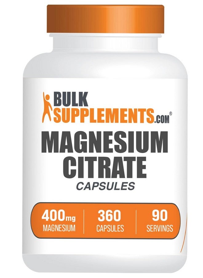 BulkSupplements.com Magnesium Citrate Capsules - Magnesium Supplement, Magnesium Citrate 400mg - Gluten Free, 4 Capsules per Serving, 360 Count (Pack of 1) - Image 1