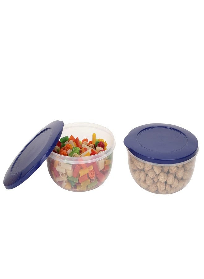Cutting EDGE 600ml Eco-Storage Plastic Container & Organizer Set of 2 for Kitchen, Refrigerator, Lunch & Food Storage (Dark Blue) - Image 1