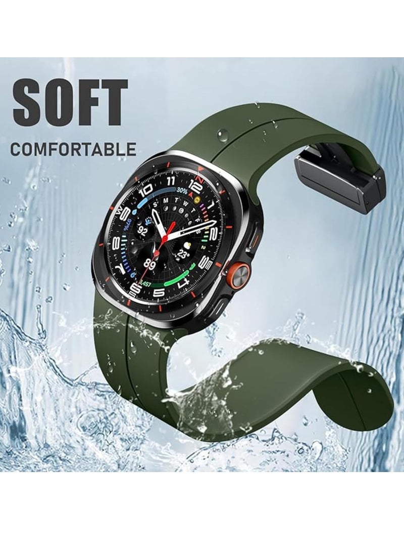 MIGOFAST Soft Silicone Watch Band with Magnetic Buckle Sport Watch Strap for Samsung Galaxy Watch Ultra Bands 47mm, Magnetic Silicone Band Compatible with Galaxy Watch 7 Ultra Band - Image 3
